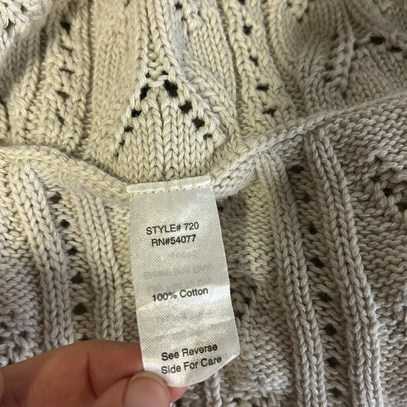 CAbi Pointelle Knit Shawl Front Cardigan Size M - Picture 8 of 8